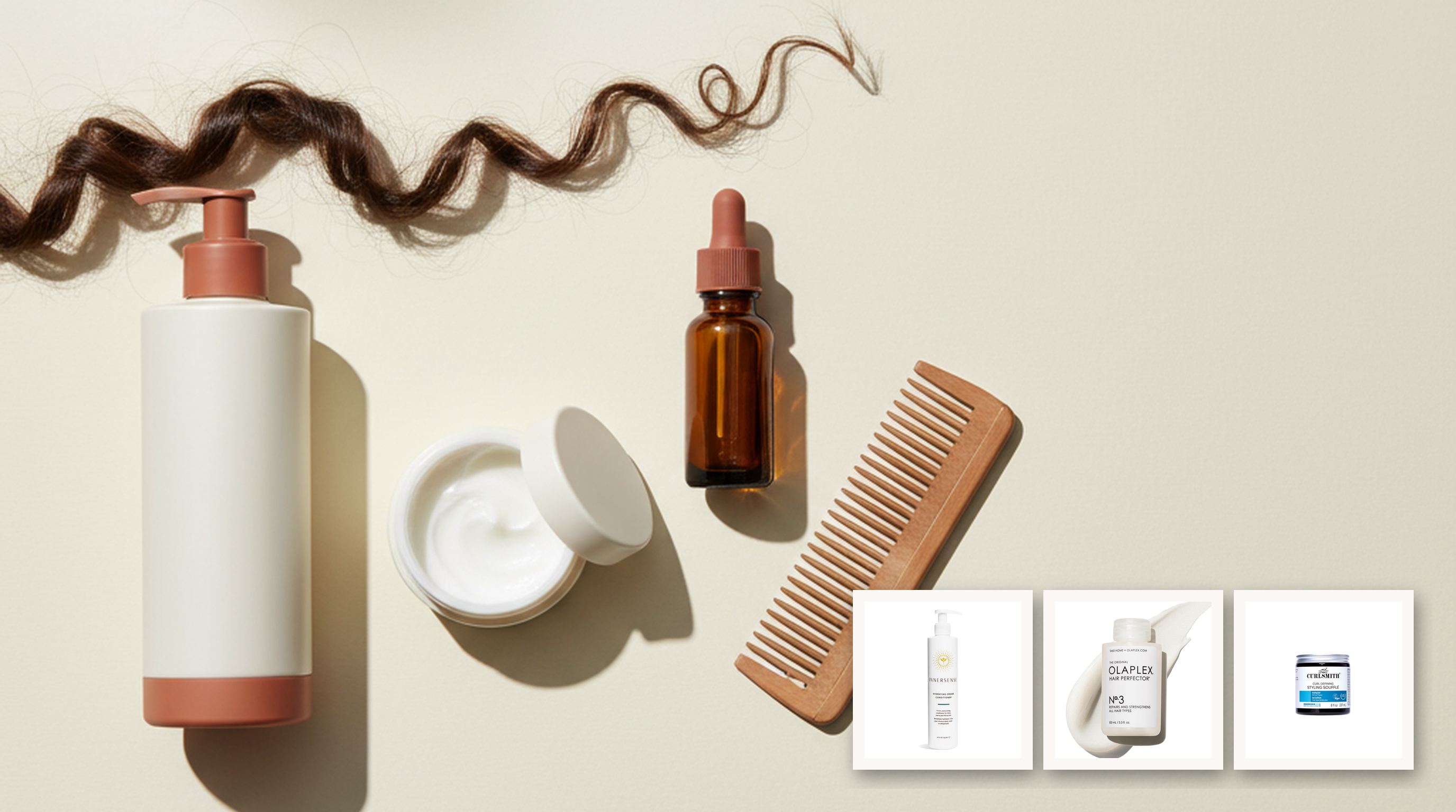 Best hair products on Reddit — editorial flatlay of top picks